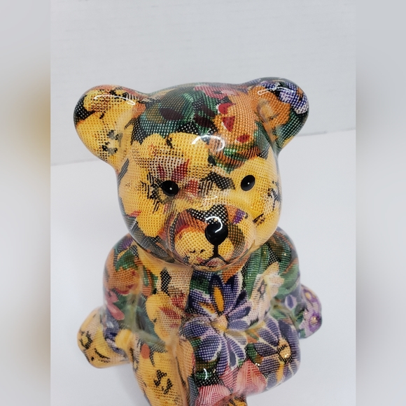 Decoupage Ceramic Joan Baker Shelf Sitting Bear - Picture 2 of 9